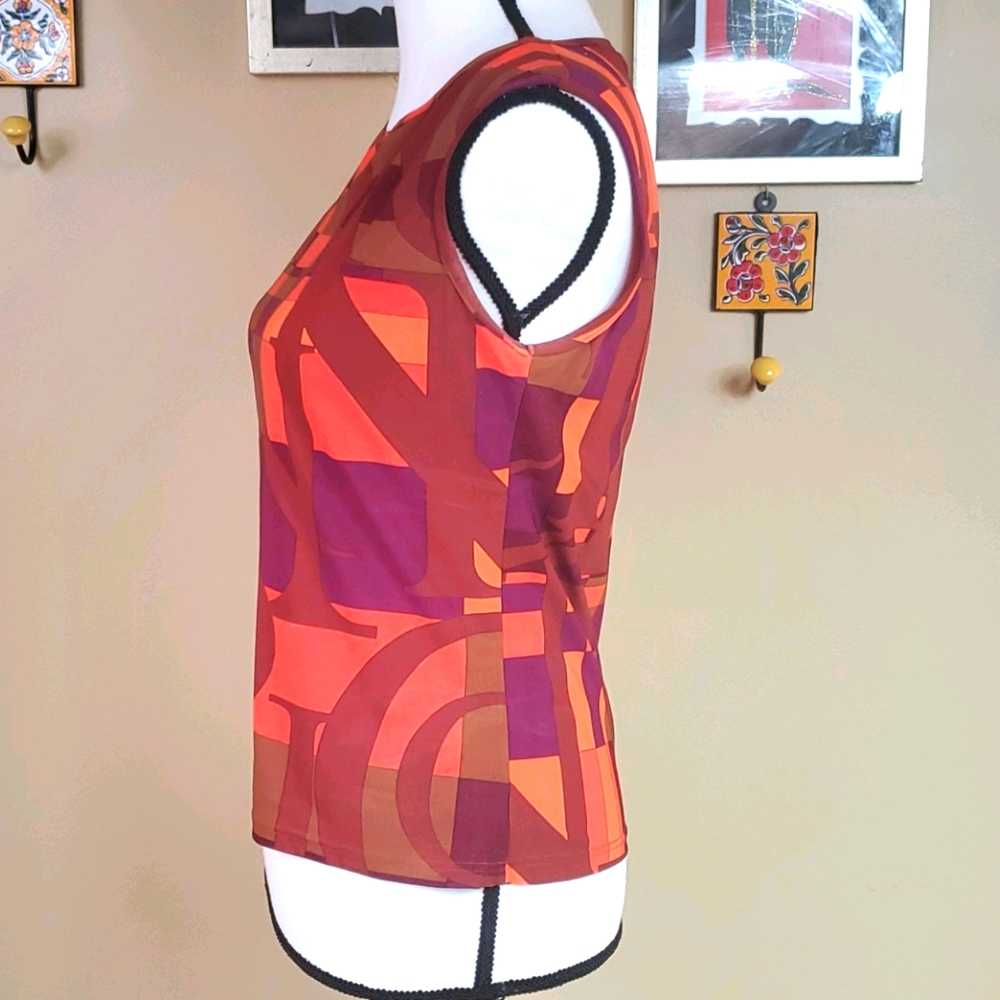 Nina Ricci colorful print sleeveless blouse - Picture 3 of 7